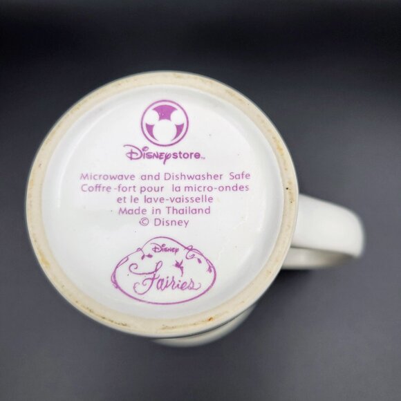 Tinkerbell Disney Store Fairies Coffee Mug Cup Ceramic 16oz White Purple Tea - Picture 9 of 11